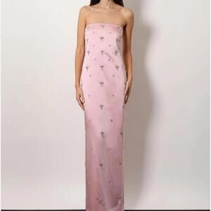 Elegant Pink Strapless Dress